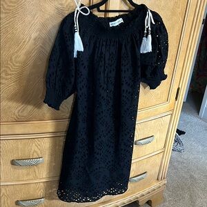 Gretchen Scott Designs Black Off-the-Shoulder Midi Sundress